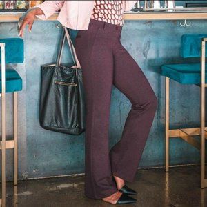 Betabrand Yoga Dress Pants Bootcut Burgundy Plum